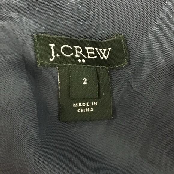 J. Crew Printed Shift Sun Dress Navy Blue White Dot Sleeveless Mini Dress sz 2 - Picture 11 of 12